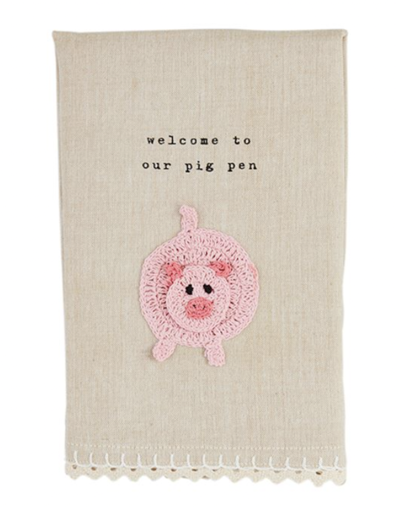 MUD PIE FARM ANIMAL CROCHET TOWELS