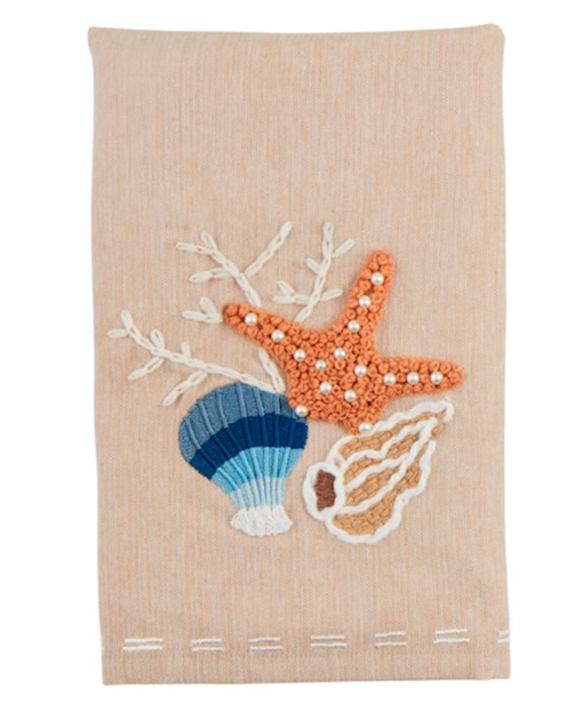 MUD PIE SEA EMBROIDERY TOWELS