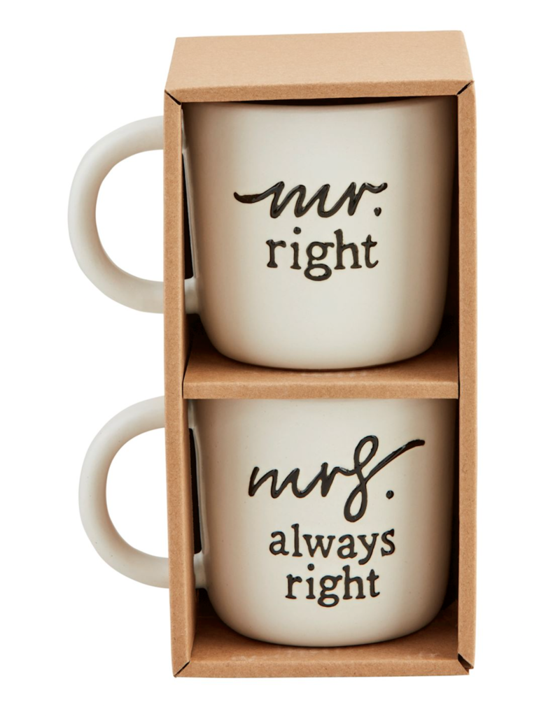 MUD PIE MR RIGHT MRS ALWAYS RIGHT MUG SET
