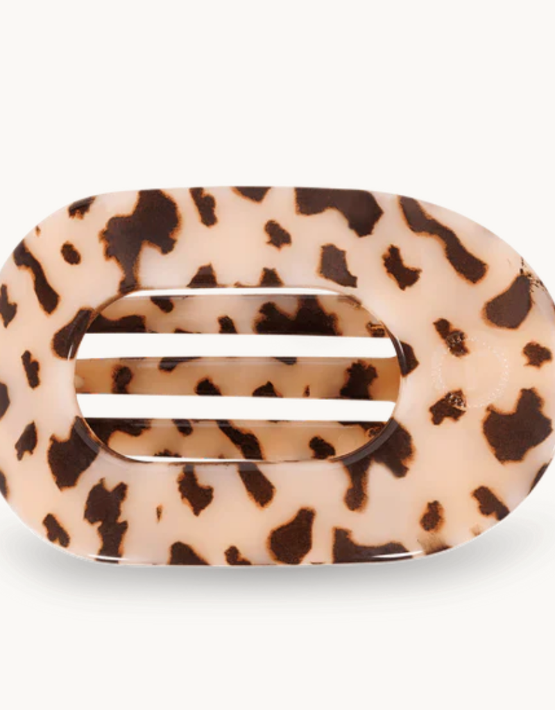 TELETIES SMALL FLAT ROUND HAIR CLIP-BLONDE TORTOISE
