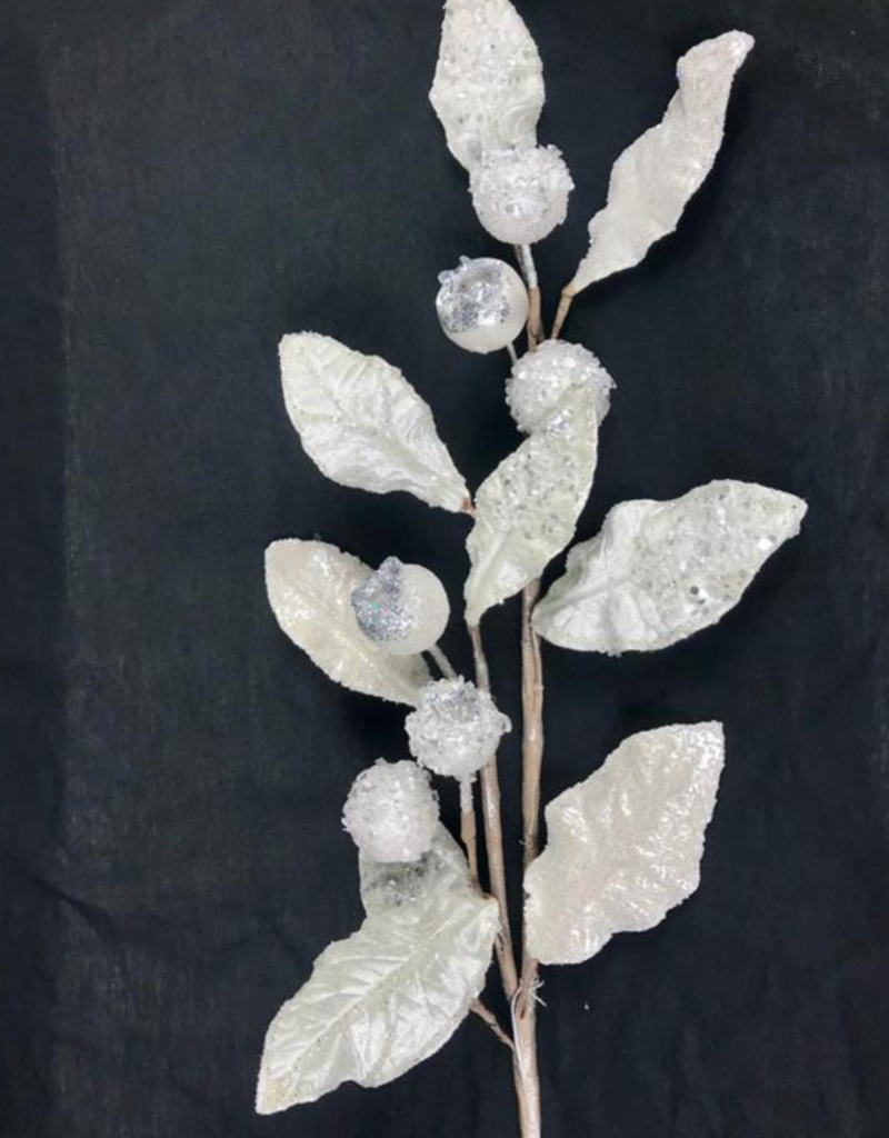PEARL ICY MAGNOLIA LEAF SPRAY-30"
