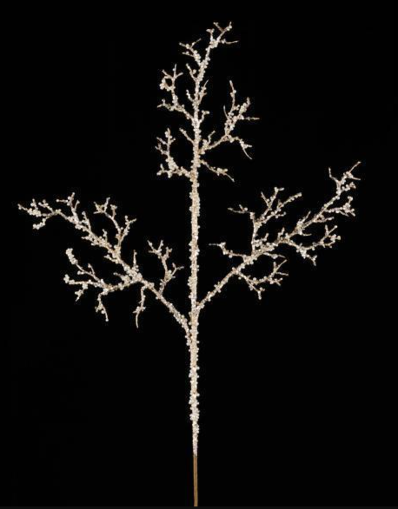 GLITTER TWIG SPRAY-CHAMPAGNE