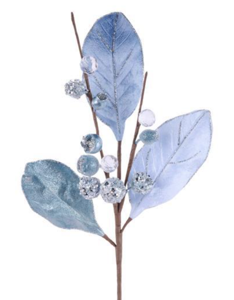 MAGNOLIA LEAF SPRAY-BLUE 24"