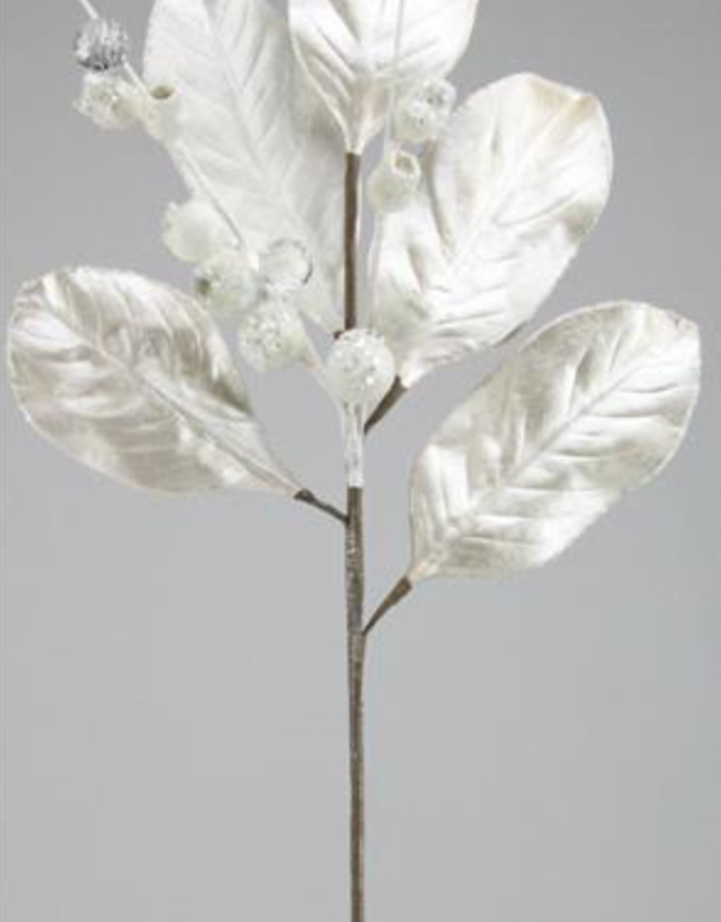 MAGNOLIA LEAF/BERRY SPRAY-PEARL 32"