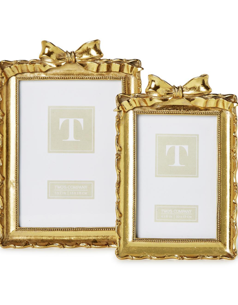 TWO'S COMPANY GOLD FRAMES WITH ACCENT BOW