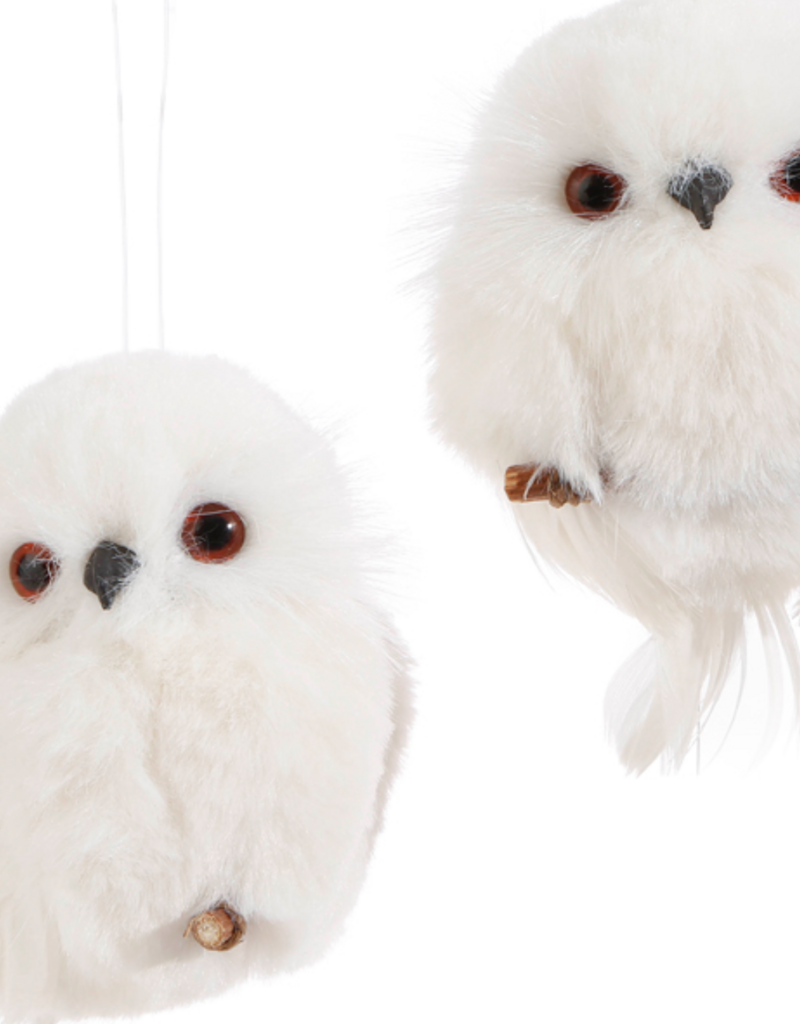 4" WHITE OWL ORNAMENTS