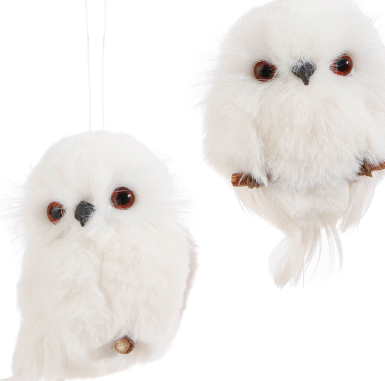 4" WHITE OWL ORNAMENTS 4" WHITE OWL ORNAMENTS