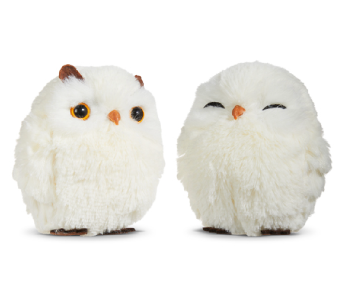 4" WHITE OWL ORNAMENTS 4" WHITE OWL ORNAMENTS
