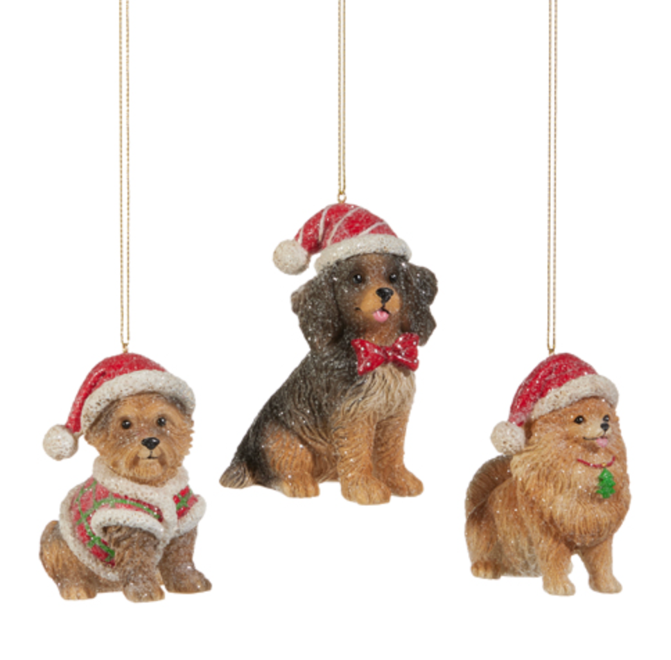 4" SANTA'S BEST FRIEND ORNAMENTS 4" SANTA'S BEST FRIEND ORNAMENTS