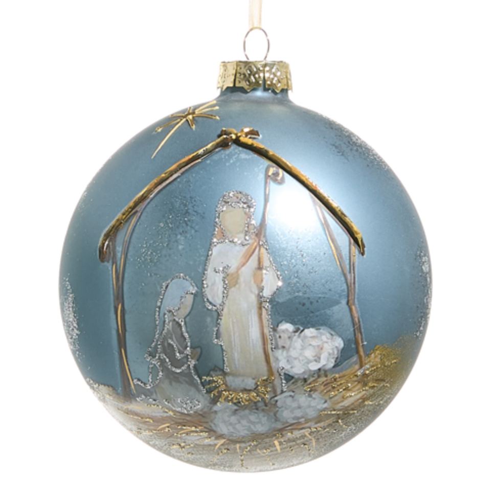 5" HOLY NIGHT BALL ORNAMENT 5" HOLY NIGHT BALL ORNAMENT