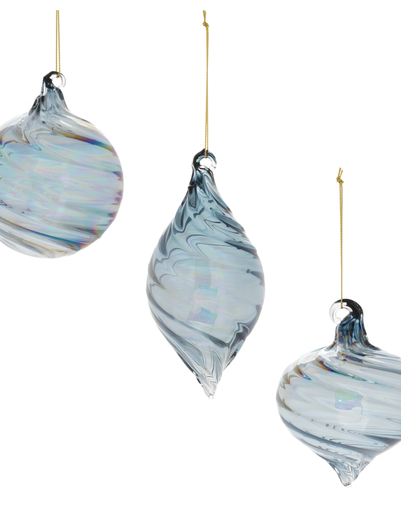 IRIDESCENT GLASS ORNAMENTS