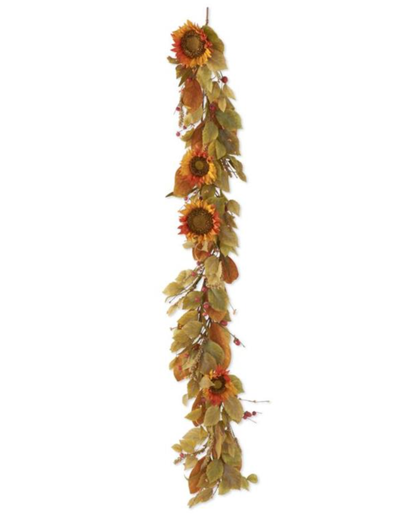 SUNFLOWER GARLAND WITH MINI PUMPKINS