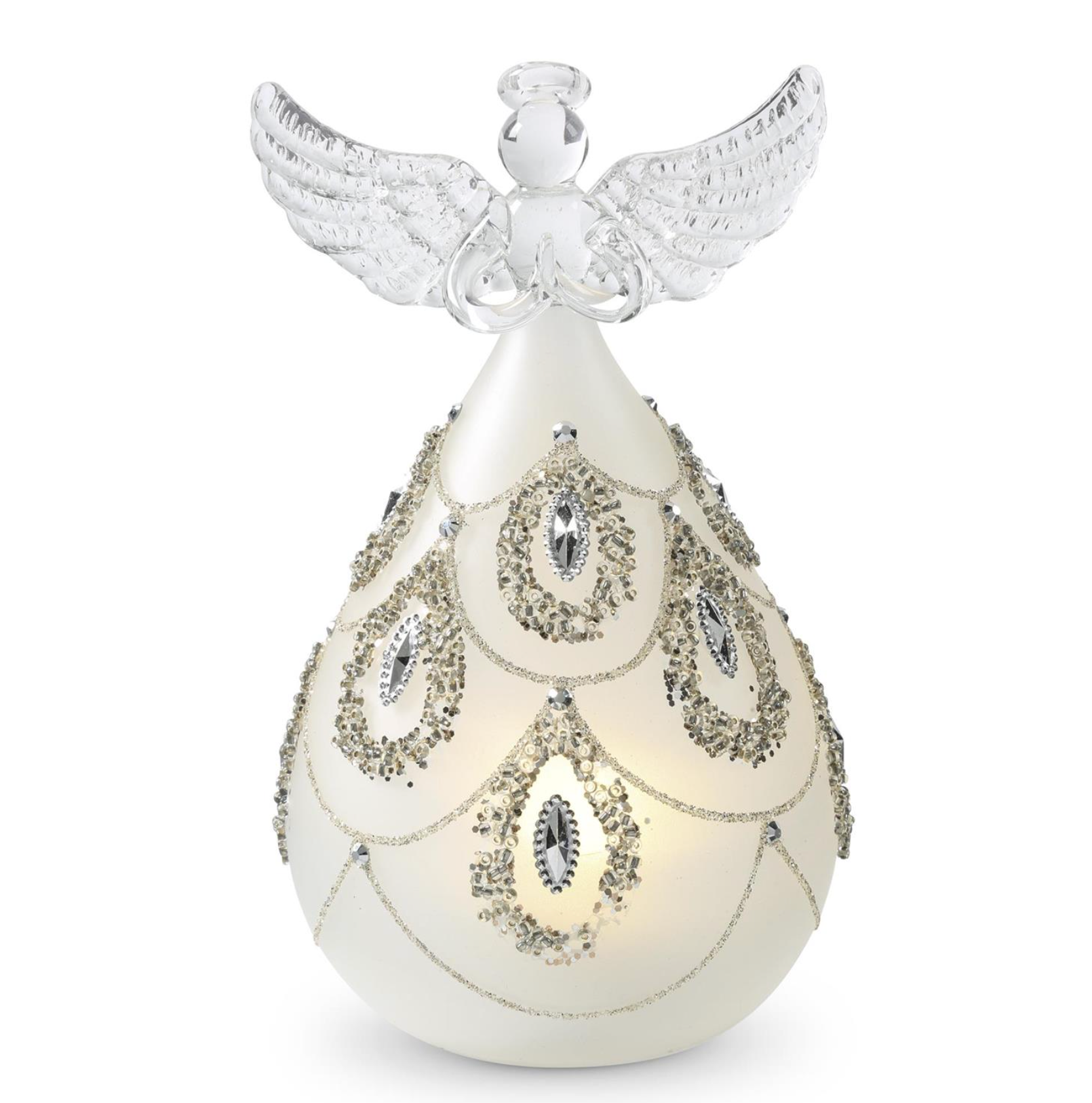 6" JEWELED LED ANGEL W/TIMER