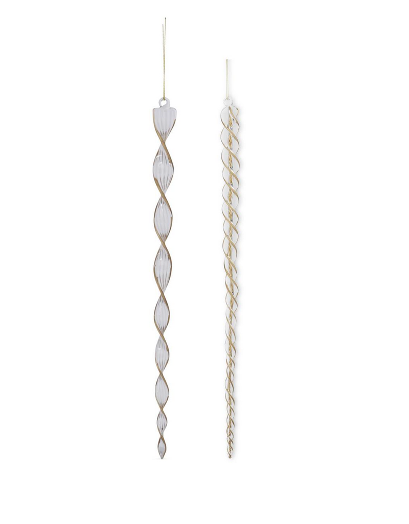ASSORTED 16" GOLD TWIST ICICLE ORNAMENTS