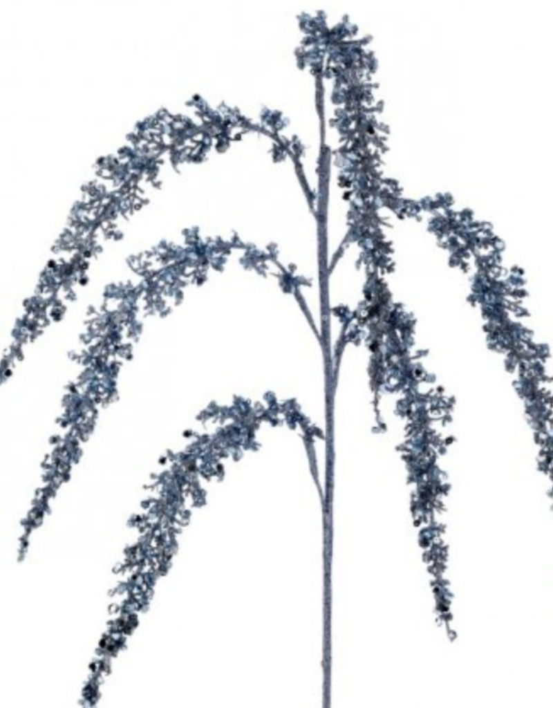 REGENCY INTERNATIONAL BLUE GRAY SEQUIN GLITTER MILLET SPRAY