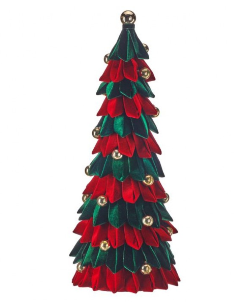 REGENCY INTERNATIONAL 28" VELVET LOOP TREE WITH ORNAMENTS