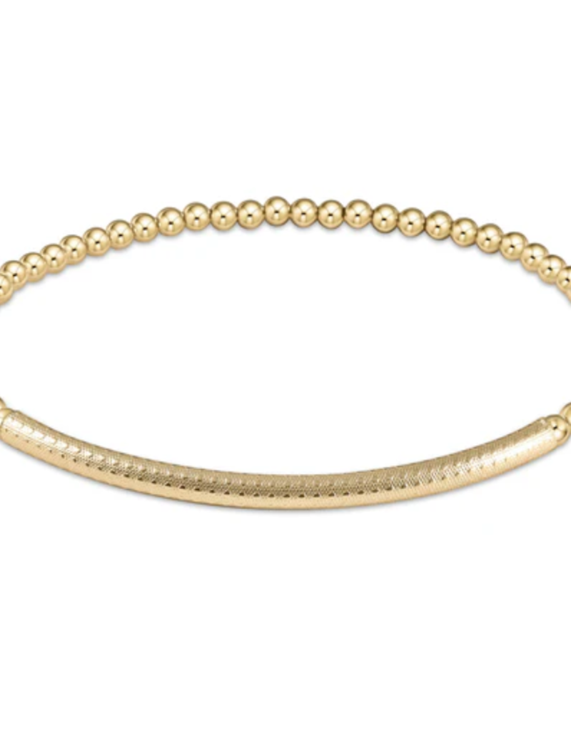 ENEWTON CLASSIC GOLD 3MM BEAD BRACELET-BLISS BAR TEXTURE