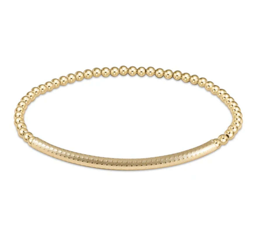 ENEWTON CLASSIC GOLD 3MM BEAD BRACELET-BLISS BAR TEXTURE ENEWTON CLASSIC GOLD 3MM BEAD BRACELET-BLISS BAR TEXTURE