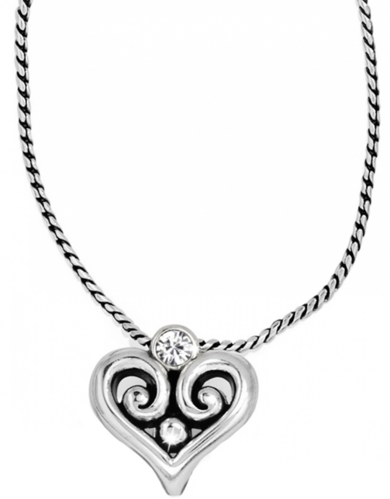 BRIGHTON ALZACAR HEART BADGE CLIP NECKLACE