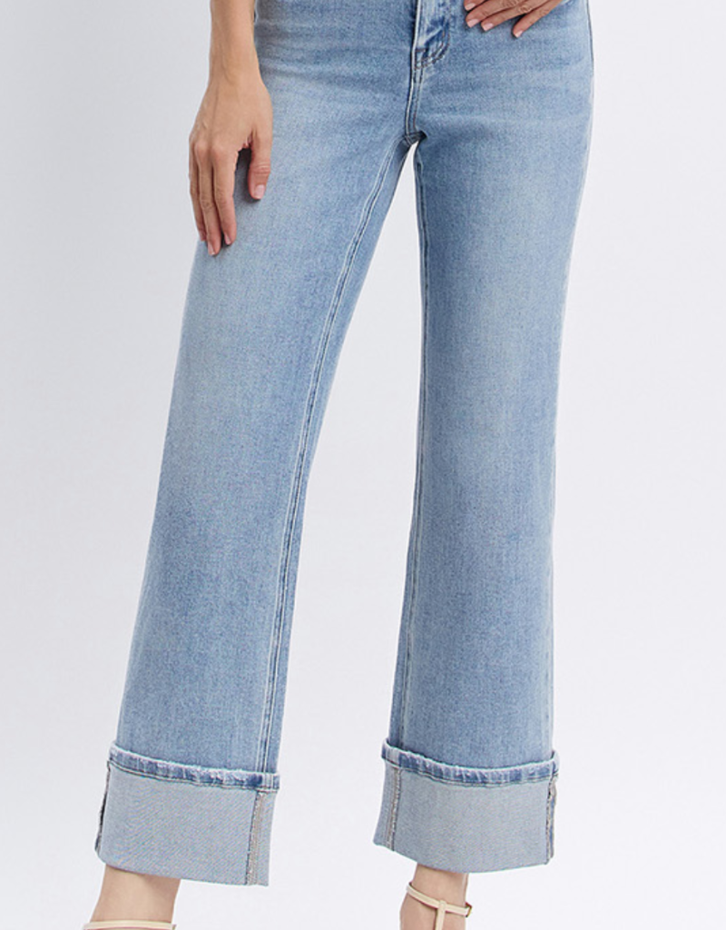 FLYING MONKEY ELAN HIGH RISE CUFFED SLIM WIDE JEAN