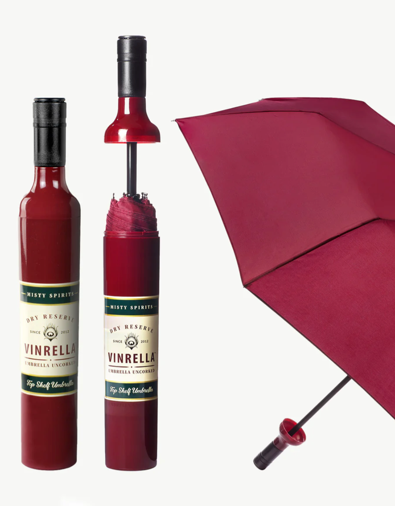 VINRELLA BURGUNDY LABELED WINE BOTTLE UMBRELLA