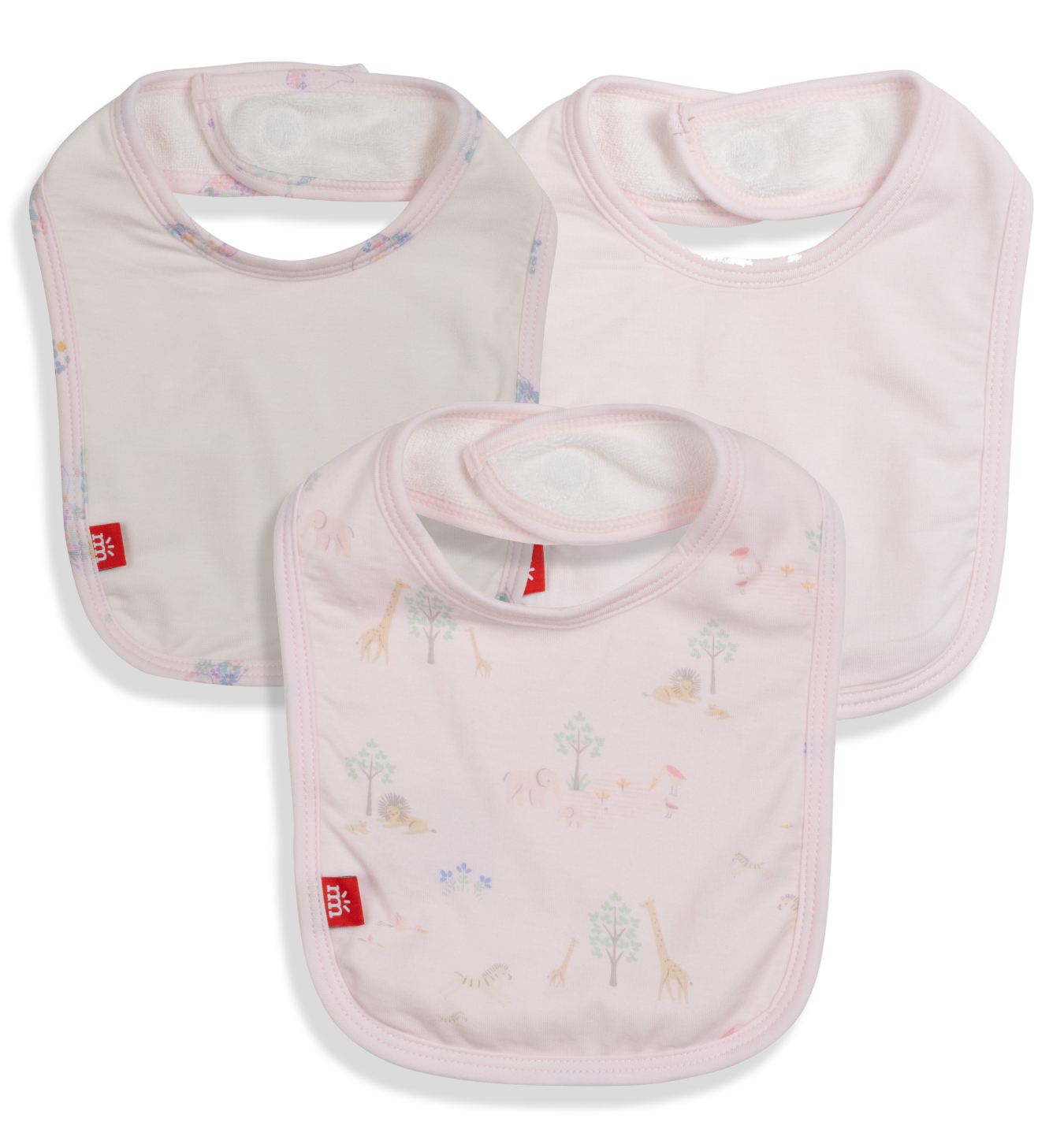 MAGNETIC ME PINK SERENE SAFARI INFANT BIB 3-PK MAGNETIC ME PINK SERENE SAFARI INFANT BIB 3-PK