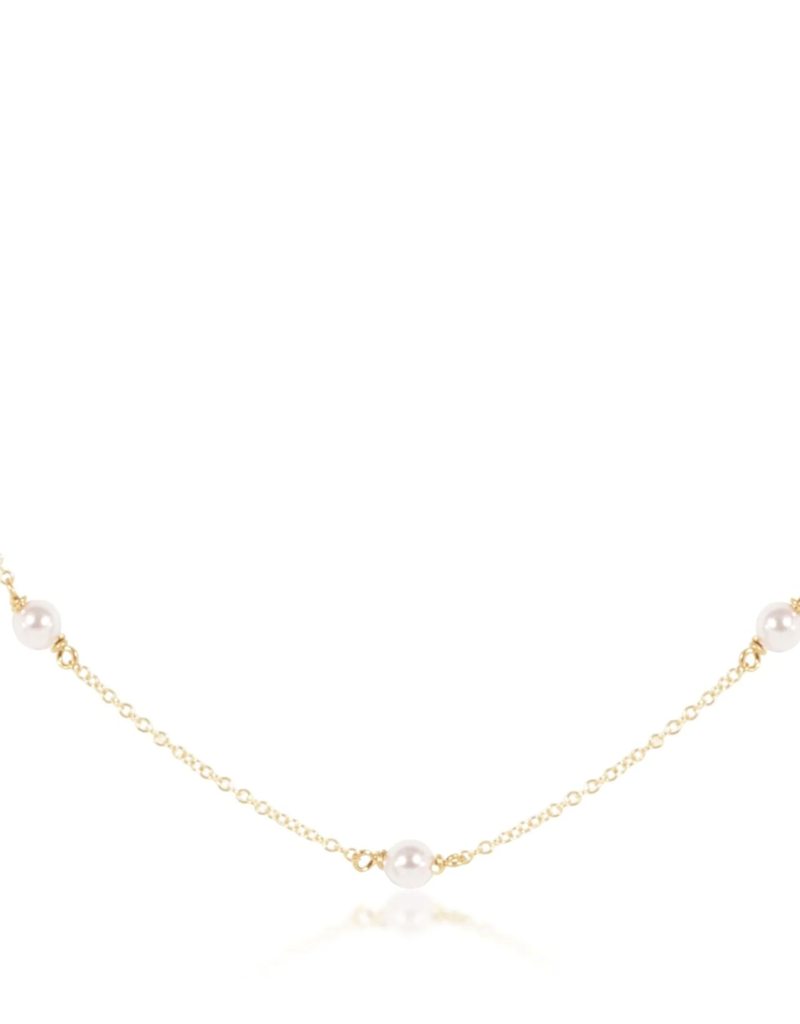 ENEWTON 17" CHOKER SIMPLICITY CHAIN GOLD-4MM PEARL