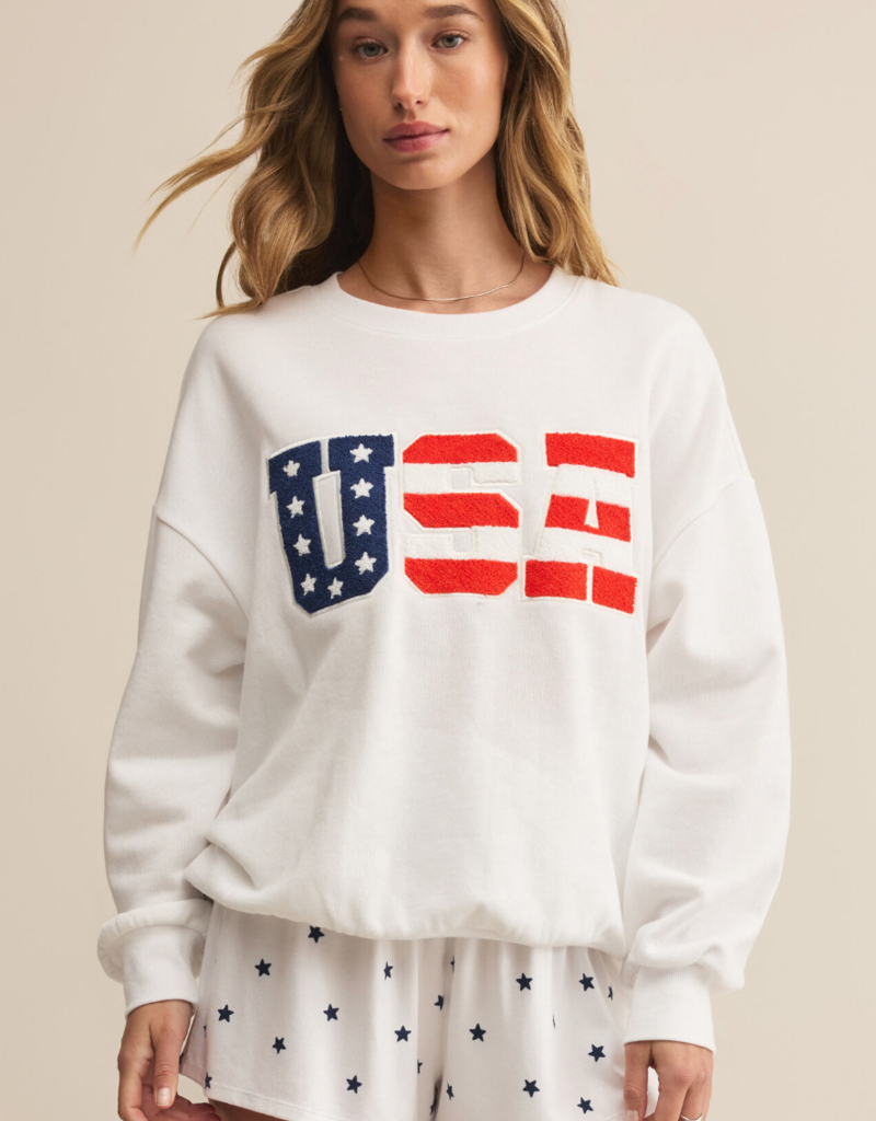 Z SUPPLY OVERSIZED USA SWEATSHIRT