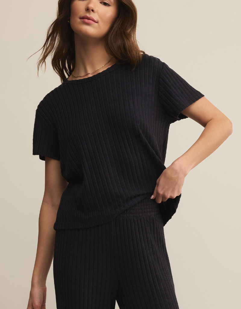 Z SUPPLY KARA RIB TEE-BLACK SAND