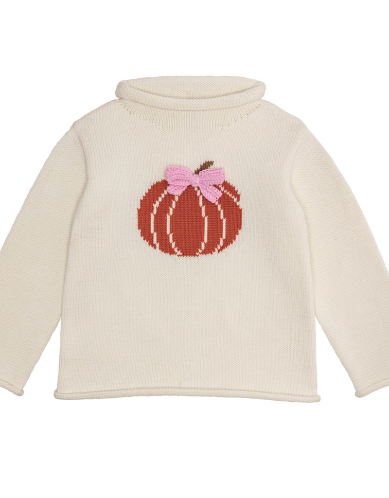 MUD PIE BOW PUMPKIN ROLLNECK SWEATER 12-18 MOS