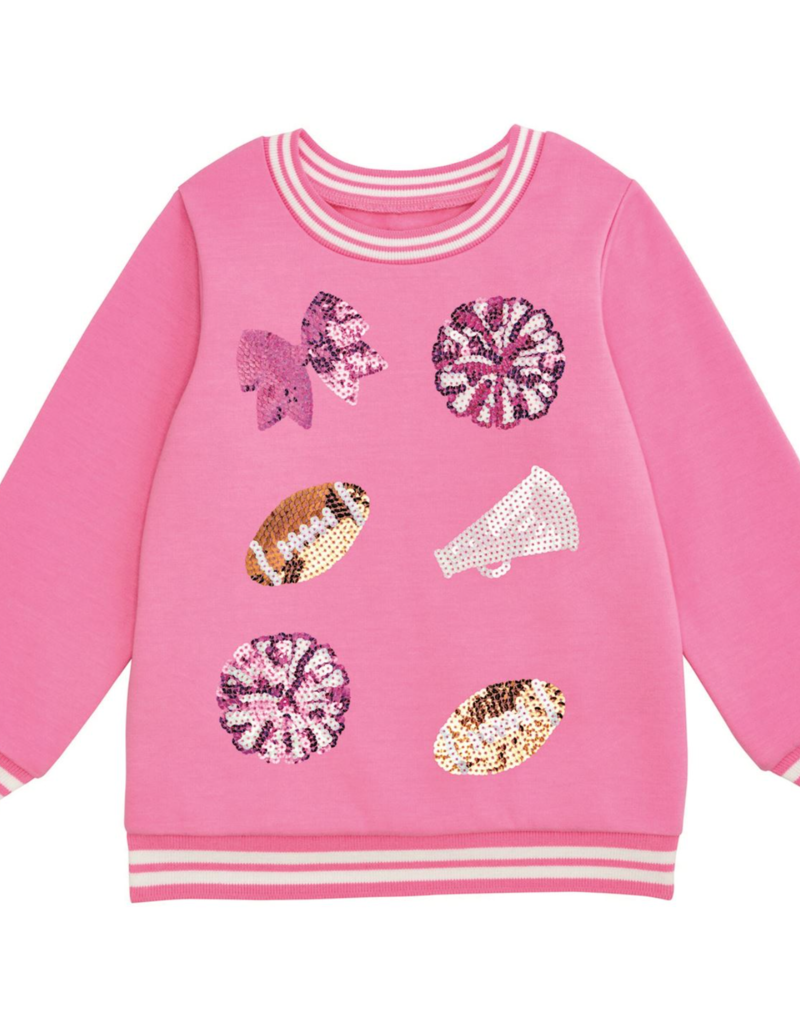 MUD PIE SEQUIN CHEER SWEATSHIRT 12-18 MONTHS