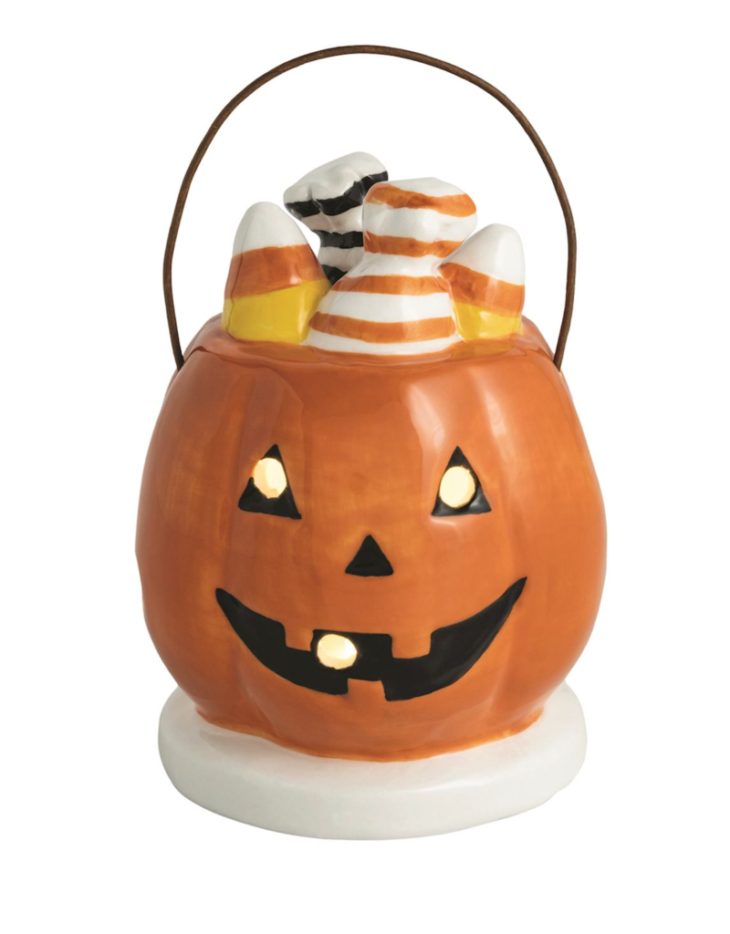 MUD PIE PUMPKIN BASKET LIGHT-UP SITTER
