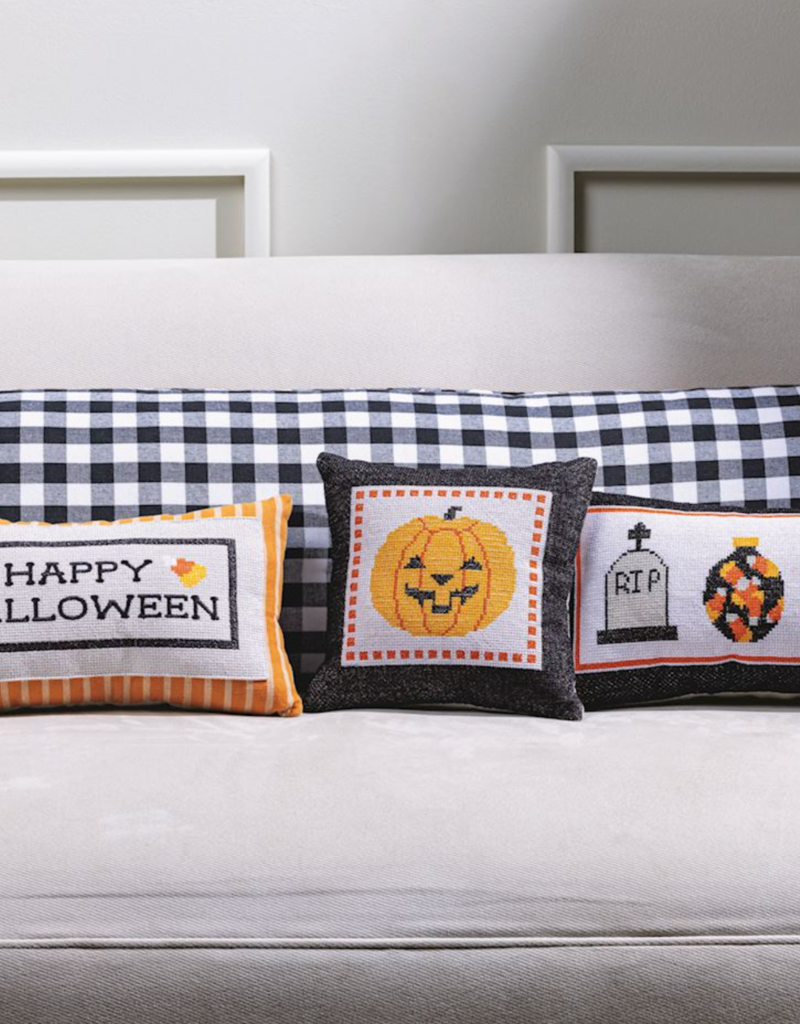 MUD PIE HALLOWEEN NEEDLEPOINT PILLOWS