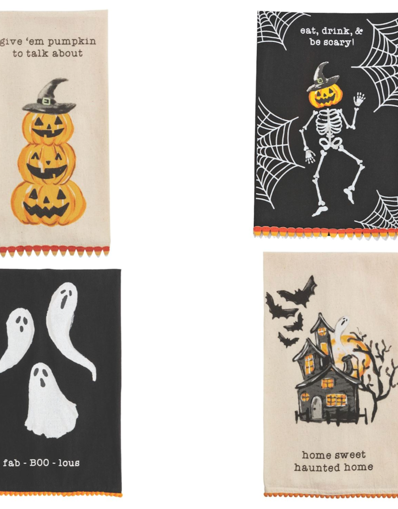 MUD PIE HALLOWEEN TRIM TOWELS