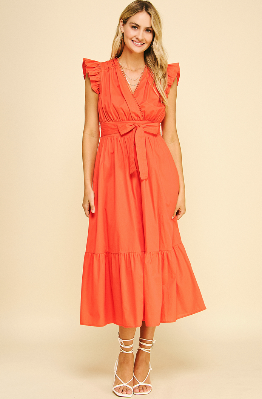 PINCH STEVIE DRESS-SUN ORANGE PINCH STEVIE DRESS-SUN ORANGE