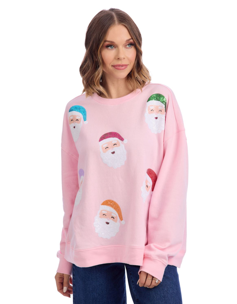 MUD PIE BLUSH HOLIDAY SPARKLE SWEATSHIRT-S/M