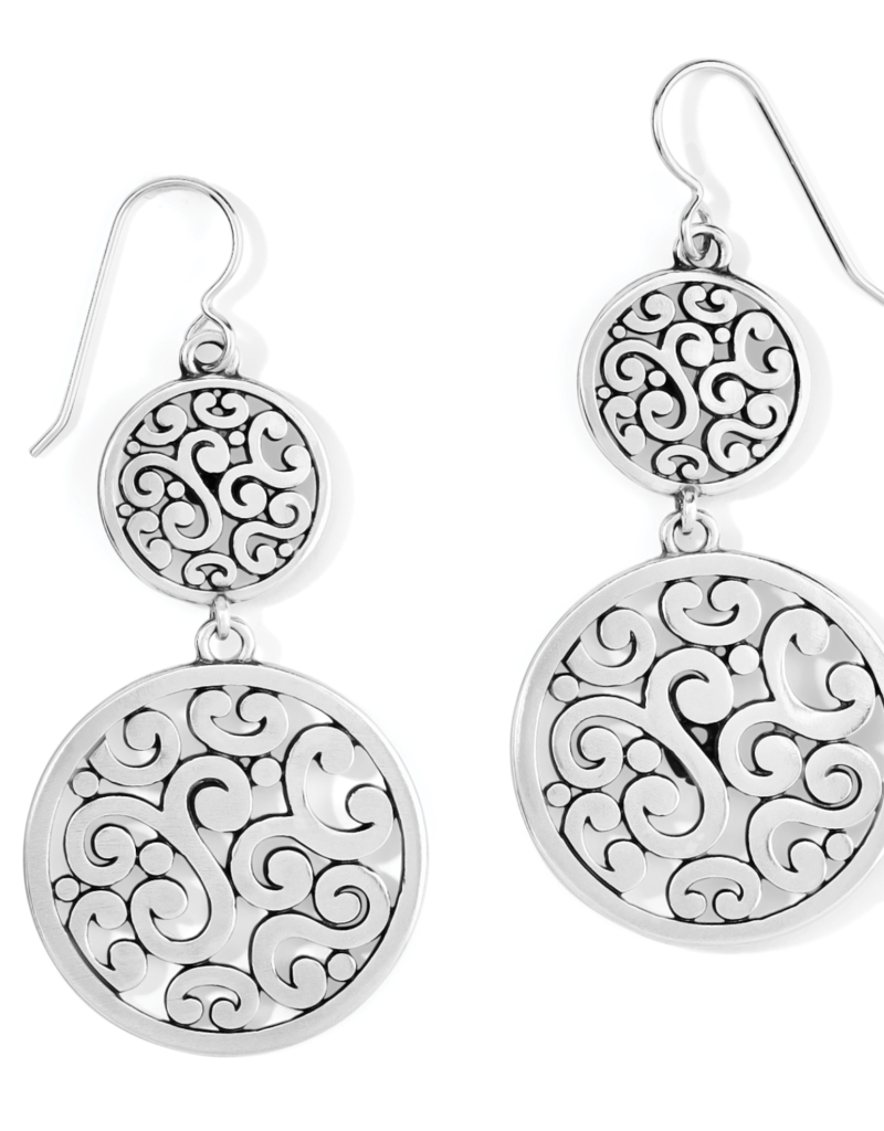 BRIGHTON CONTEMPO MEDALLION DUO FRENCH WIRE EARRINGS
