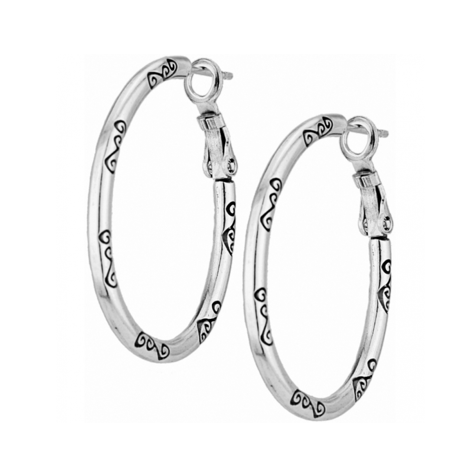 BRIGHTON OVAL HOOP CHARM EARRINGS BRIGHTON OVAL HOOP CHARM EARRINGS