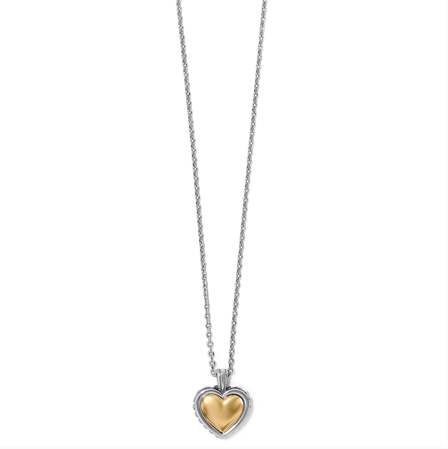 BRIGHTON PRETTY TOUGH BOLD HEART PETITE NECKLACE-TWO TONE BRIGHTON PRETTY TOUGH BOLD HEART PETITE NECKLACE-TWO TONE