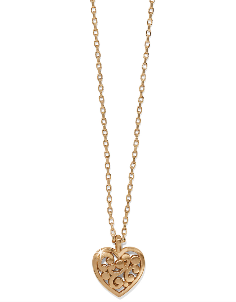 BRIGHTON CONTEMPO HEART PETITE NECKLACE-GOLD