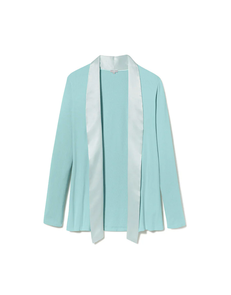 PJ HARLOW SHELBY SWING JACKET WITH SATIN TRIM