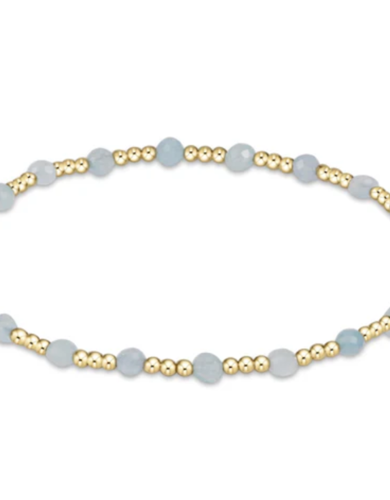 ENEWTON GEMSTONE GOLD SINCERITY PATTERN 3MM BEAD BRACELET--AQUAMARINE