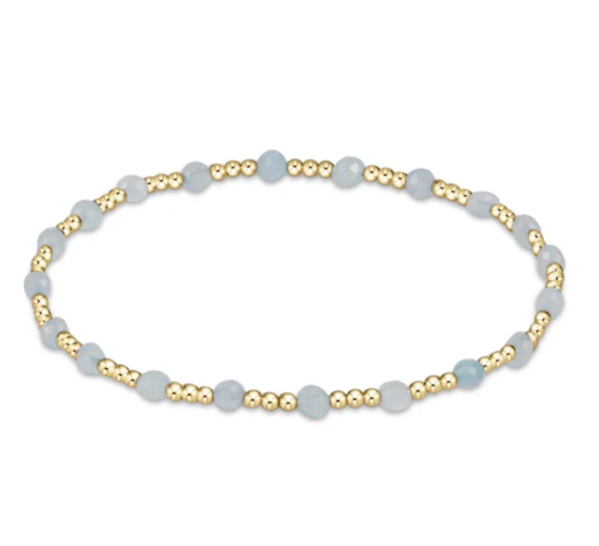 ENEWTON GEMSTONE GOLD SINCERITY PATTERN 3MM BEAD BRACELET--AQUAMARINE ENEWTON GEMSTONE GOLD SINCERITY PATTERN 3MM BEAD BRACELET--AQUAMARINE