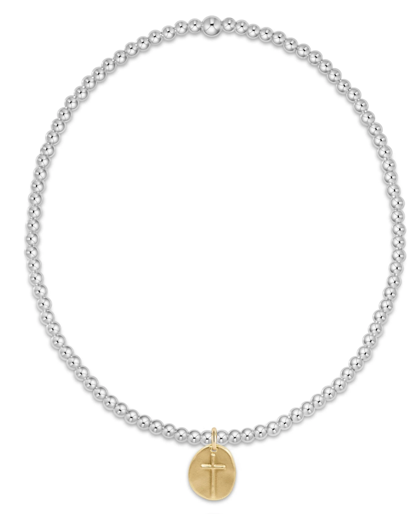 ENEWTON Classic Sterling Mixed Metal 2mm Bead Bracelet - Inspire Small Gold Charm