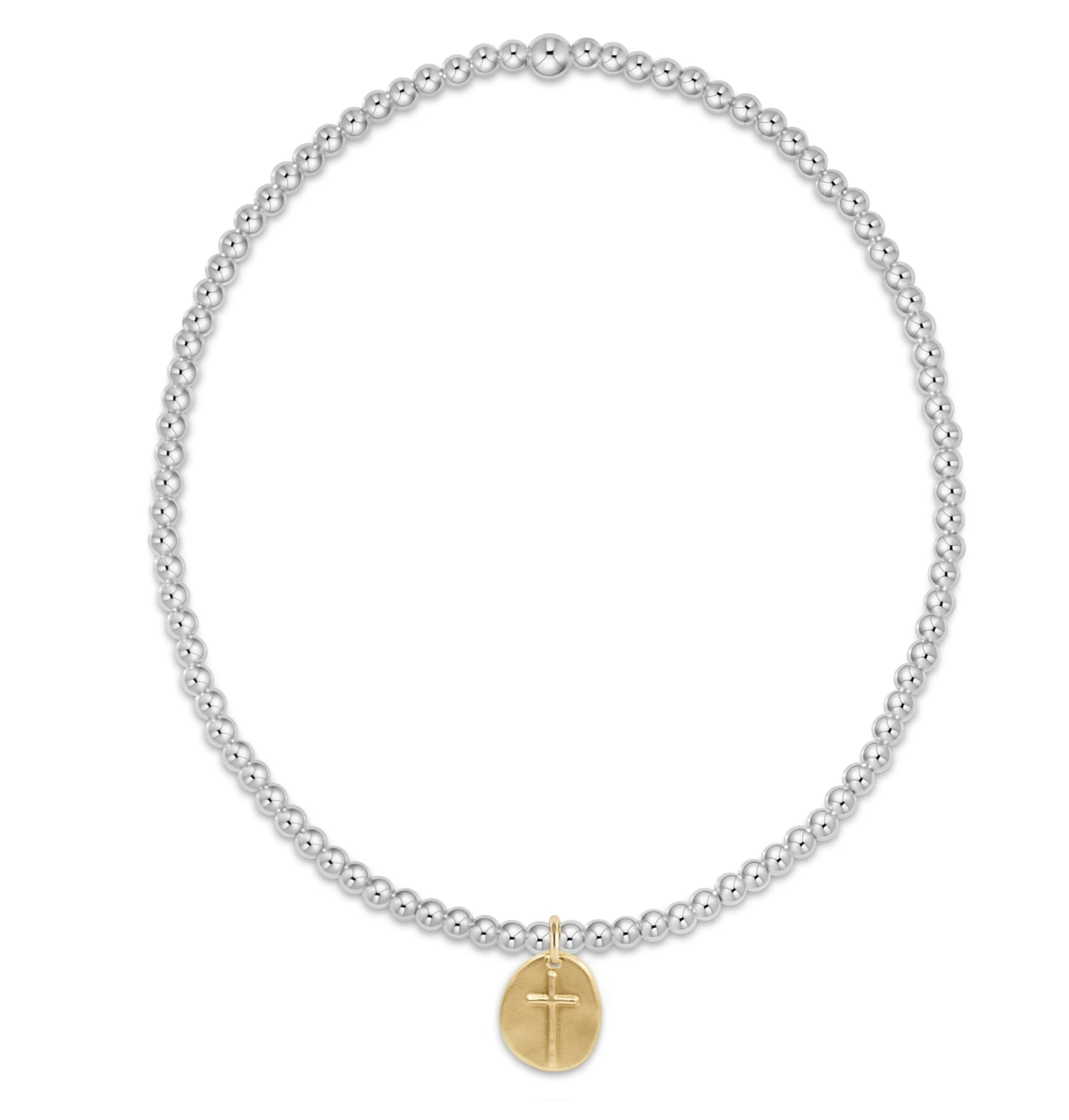 ENEWTON Classic Sterling Mixed Metal 2mm Bead Bracelet - Inspire Small Gold Charm ENEWTON Classic Sterling Mixed Metal 2mm Bead Bracelet - Inspire Small Gold Charm