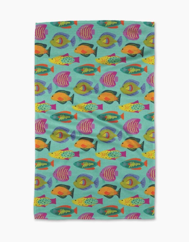 GEOMETRY TEA TOWELS-COASTAL/LAKE