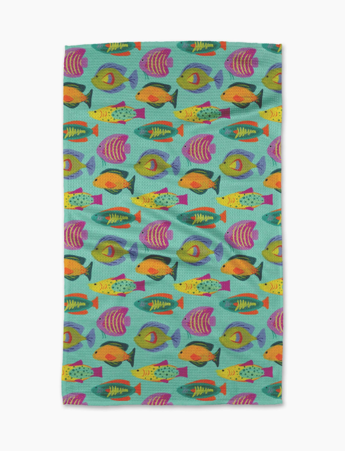 GEOMETRY TEA TOWELS-COASTAL/LAKE GEOMETRY TEA TOWELS-COASTAL/LAKE