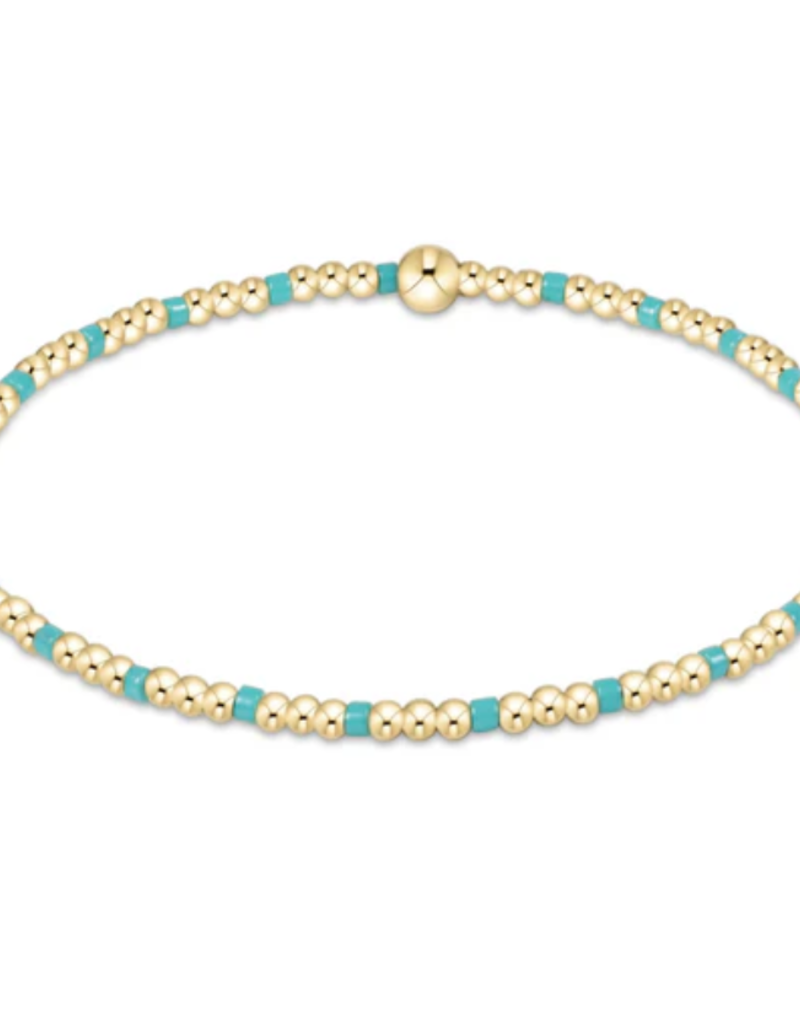 ENEWTON HOPE SINCERITY PATTERN 2MM BEAD BRACELET-TURQUOISE