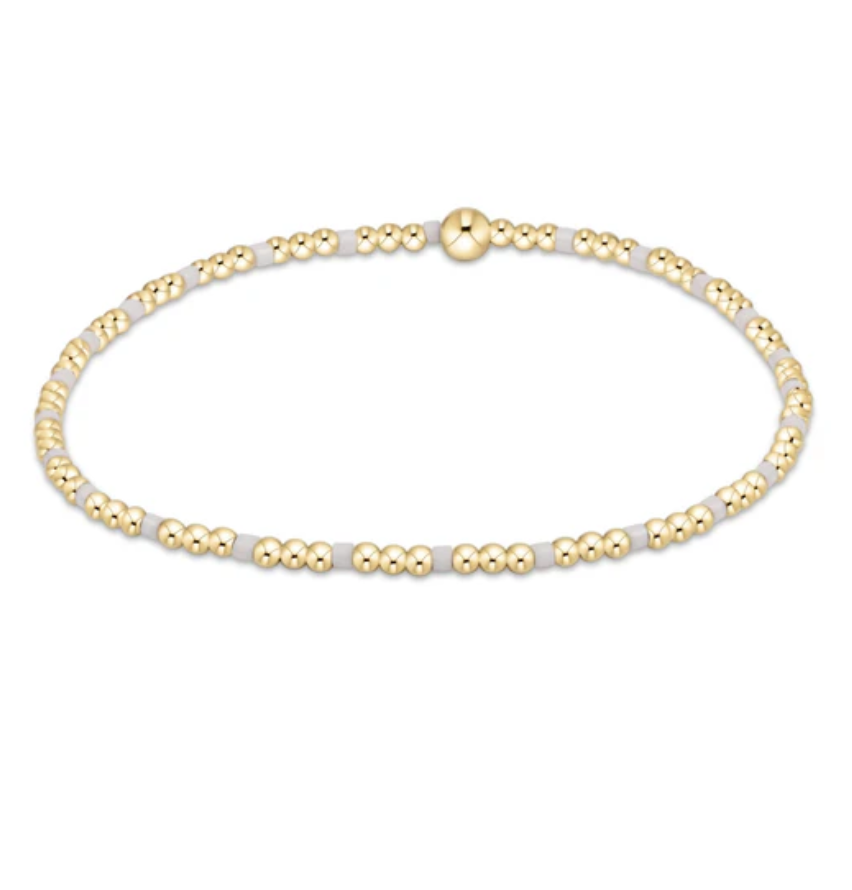 ENEWTON egirl Hope Sincerity Pattern 2mm Bead Bracelet - White ENEWTON egirl Hope Sincerity Pattern 2mm Bead Bracelet - White