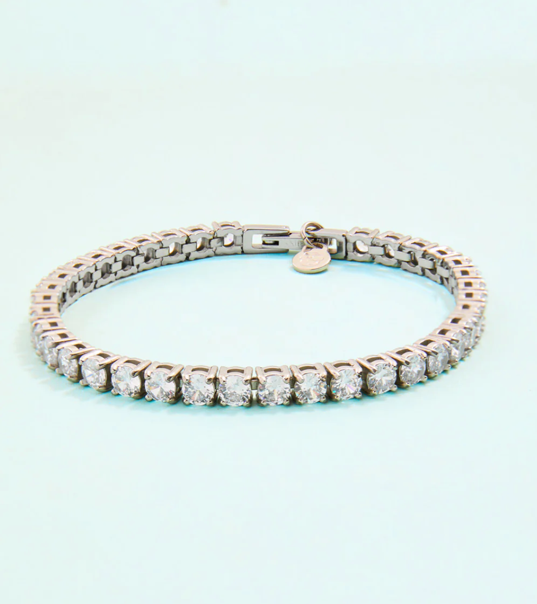 SUNRISE TENNIS BRACELET-SILVER SUNRISE TENNIS BRACELET-SILVER